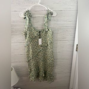 ASTR the Label Eastwick Floral Print Tie Shoulder Dress